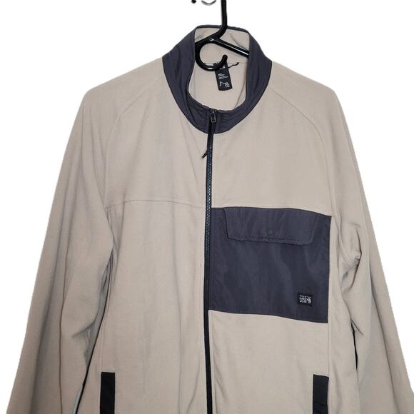 Mountain Hardwear Lightweight Fleece Jacket Full Zip Cream and Black Men's XL TG - Picture 3 of 14